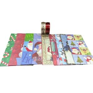 16 Vintage Christmas Treat‎ Paper Bags & 2 Spools of Hallmark Hall Sheen Ribbon